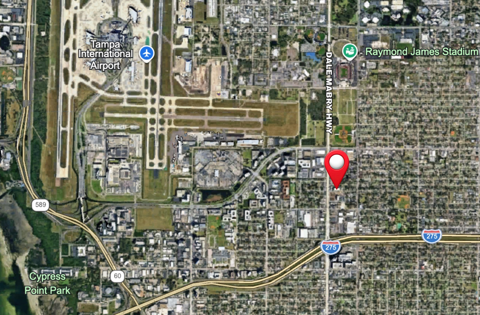 Location map for 3707 W Cherry St, Tampa, FL